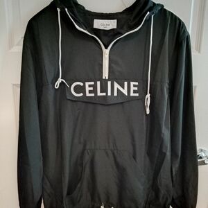 Celine Windbreaker Black/White Half Zip Jacket